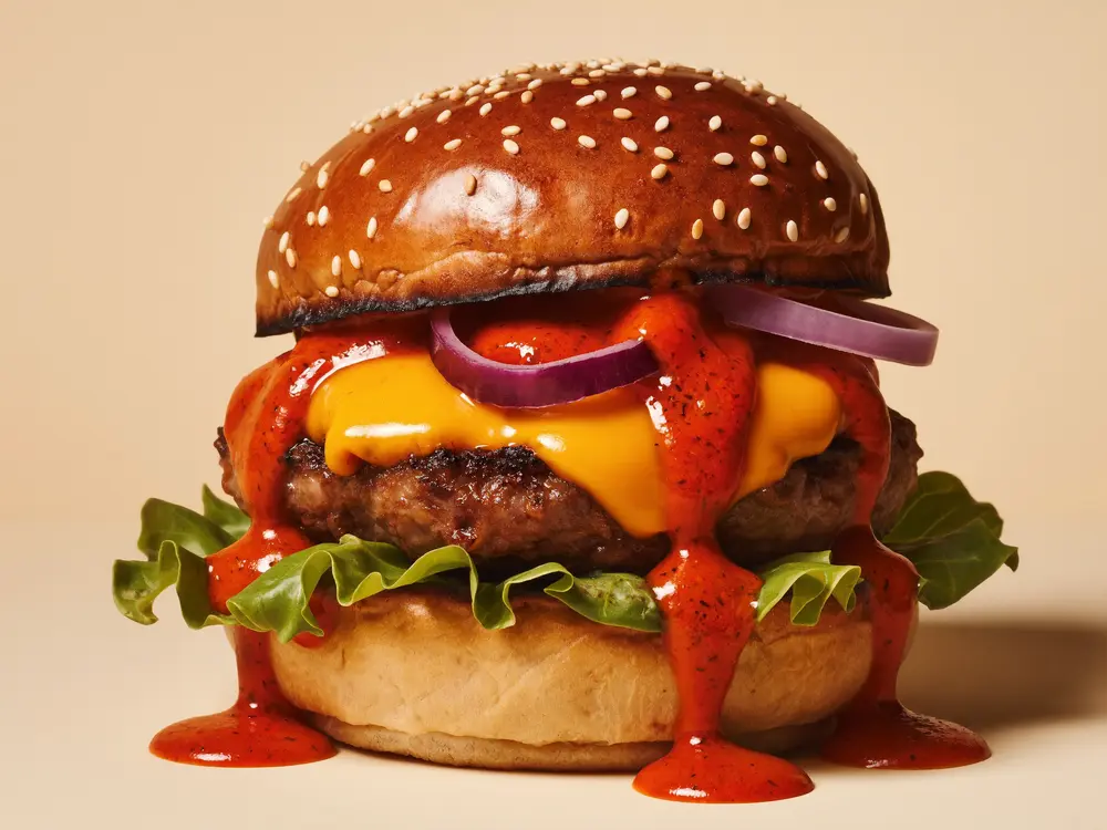 Cheeseburger mit scharfer Algerian Burger-Sauce von ÖzFood